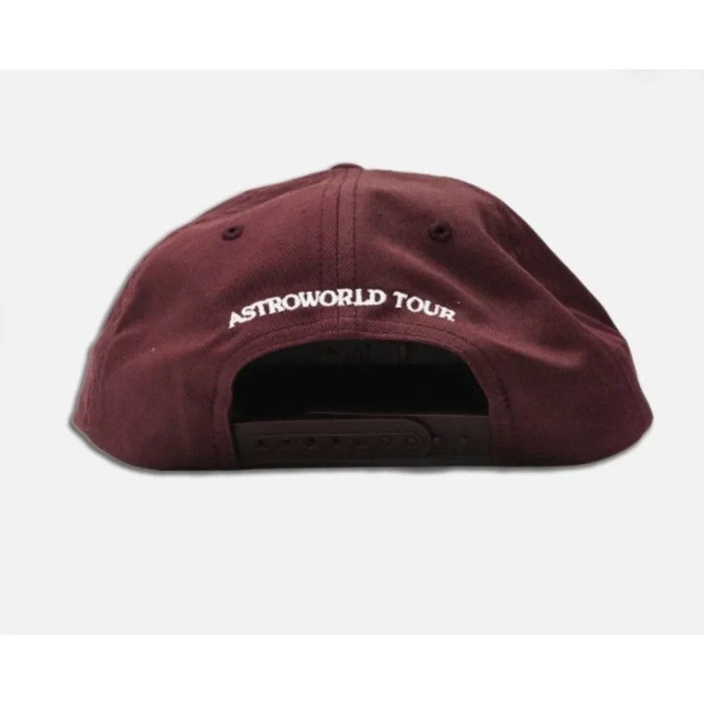 Travis Scott Astroworld Tour Wish You Were Here Maroon Snapback Hat Burgundy Cap